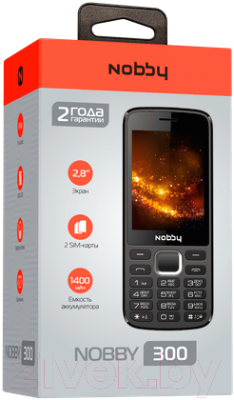 Мобильный телефон Nobby 300 (серый/черный)