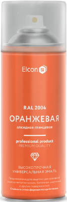 Эмаль Elcon Универсальная алкидная RAL 2004 (520мл, глянцевый оранжевый)