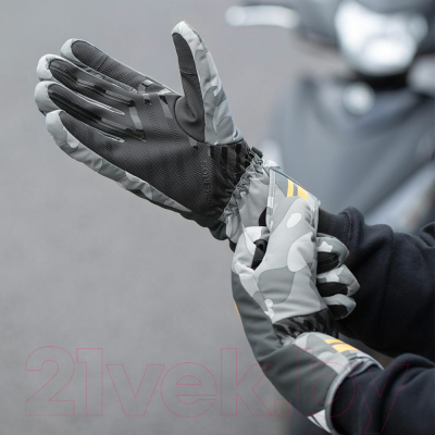 Велоперчатки RockBros S233C (M, черный/серый/желтый)
