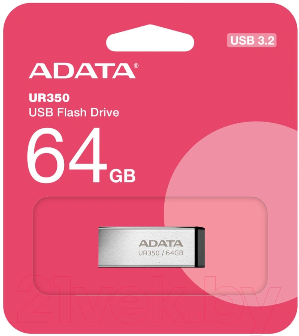 USB flash накопитель A-data UR350 64GB (UR350-64G-RSR/BK) — фото 5