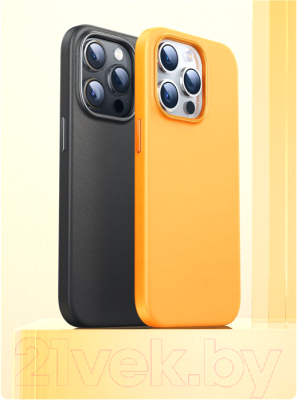 Чехол-накладка Baseus Fauxther для iPhone 15 Pro Max / 660152093A (оранжевый)