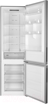 Холодильник с морозильником Hyundai CC3595FIX RUS (нержавеющая сталь)