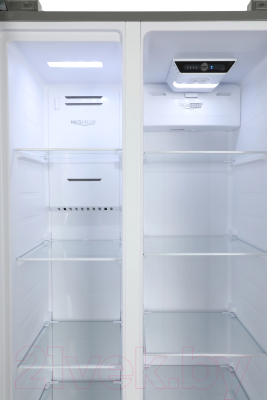 Холодильник с морозильником Hyundai CS4086F (нержавеющая сталь)