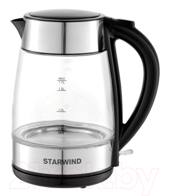 Электрочайник StarWind SKG3026  (черный/серебристый)