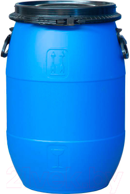 Бочка пластиковая Эдванс 48л со съемной крышкой (синий, пластиковый зажим)