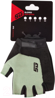 Велоперчатки STG Fit Skin / Х112265-S (S, зеленый/черный)