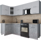Готовая кухня Интерлиния Мила Gloss 50-12x26 (пепел софт/керамика/травертин серый) - 