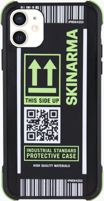 Чехол-накладка Skinarma Kozutsumi для iPhone 12/12 Pro (черный/зеленый)
