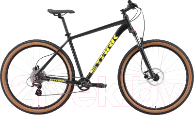 Велосипед STARK Hunter 29.3 HD 2024 (18, черный/кислотно-желтый)