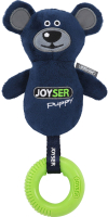 Игрушка для собак Joyser Puppy мишка с резиновым кольцом и пищалкой / 7034J (S/M, синий) - 