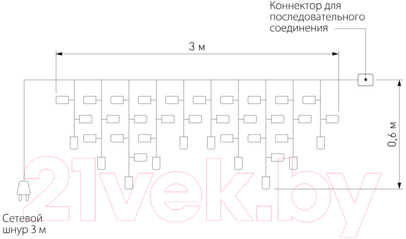 Светодиодная бахрома Евросвет 100-102