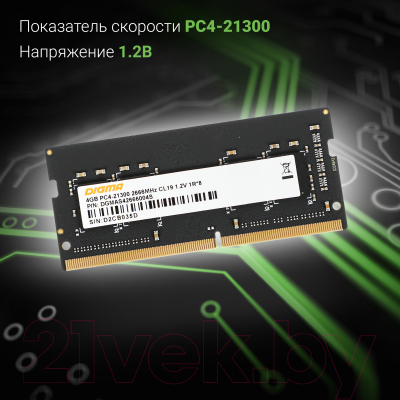 Оперативная память DDR4 Digma DGMAS42666004S