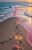 Картина Stamion Розовый пляж (55x85см) - 
