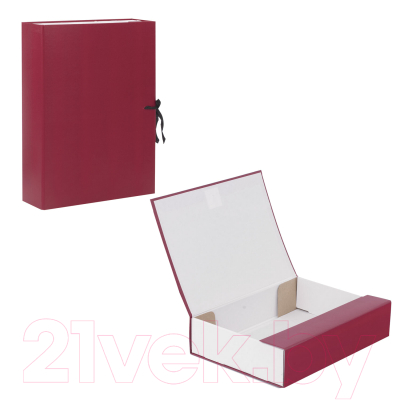 Коробка архивная Brauberg 122036 (бордовый)