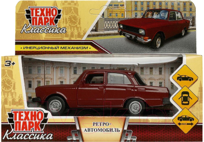 Автомобиль игрушечный Технопарк Ретро-модель / AZLK2140M-12-CRY (вишневый)
