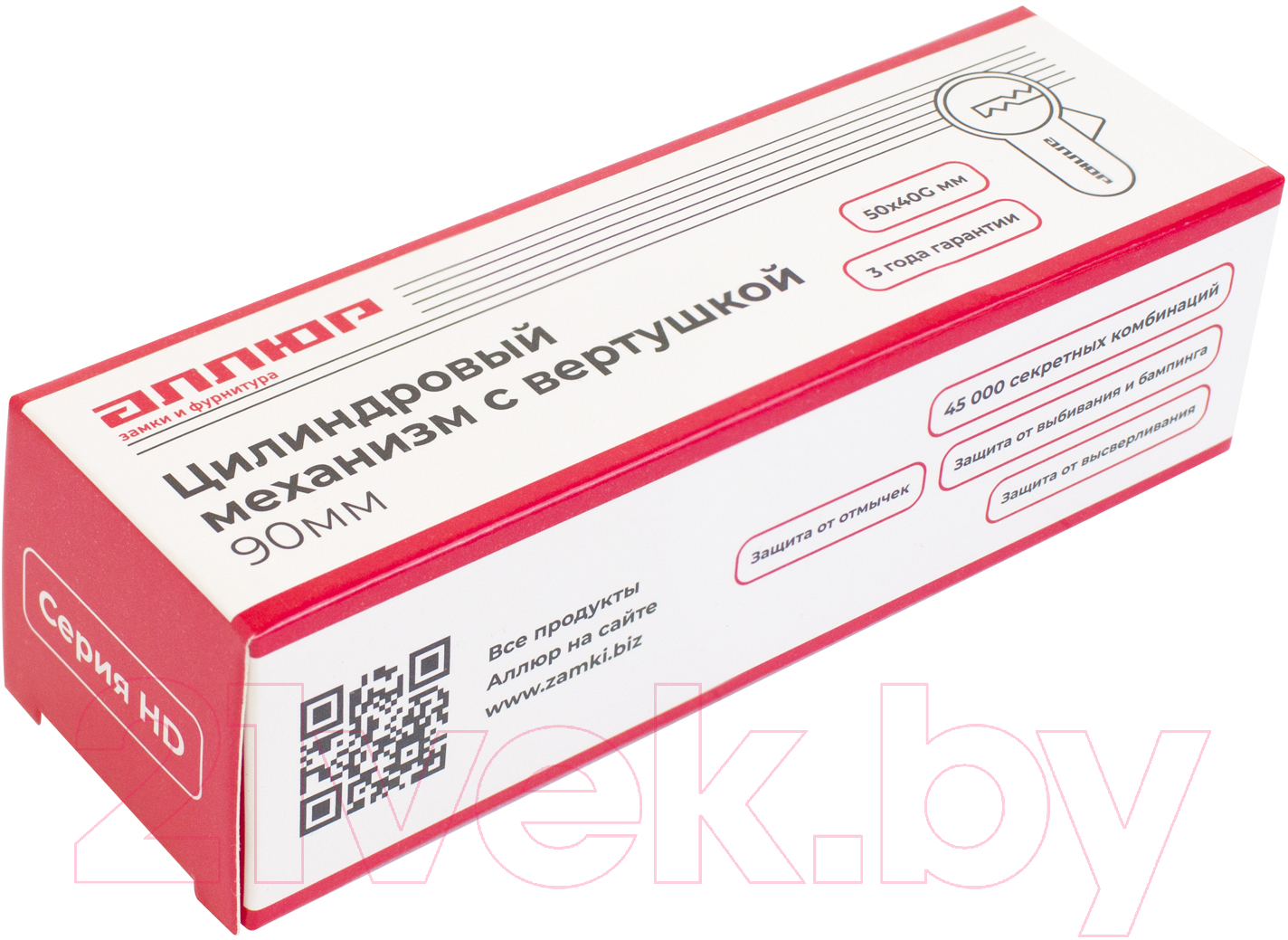 Цилиндровый механизм замка Аллюр HD FG 90-5К CP 40Gx50 (хром) — фото 2