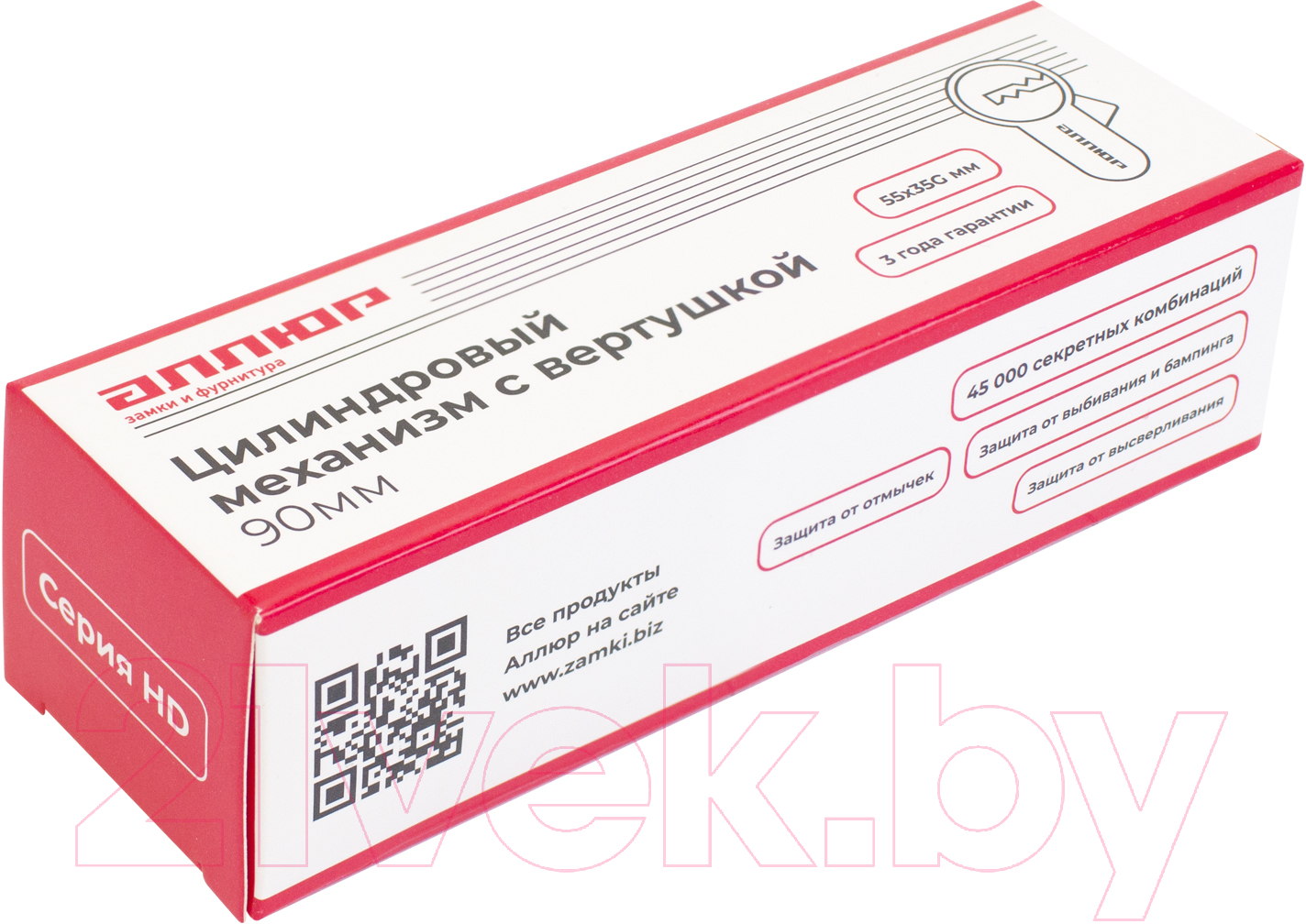 Цилиндровый механизм замка Аллюр HD FG 90-5К CP 35Gx55 (хром) — фото 2