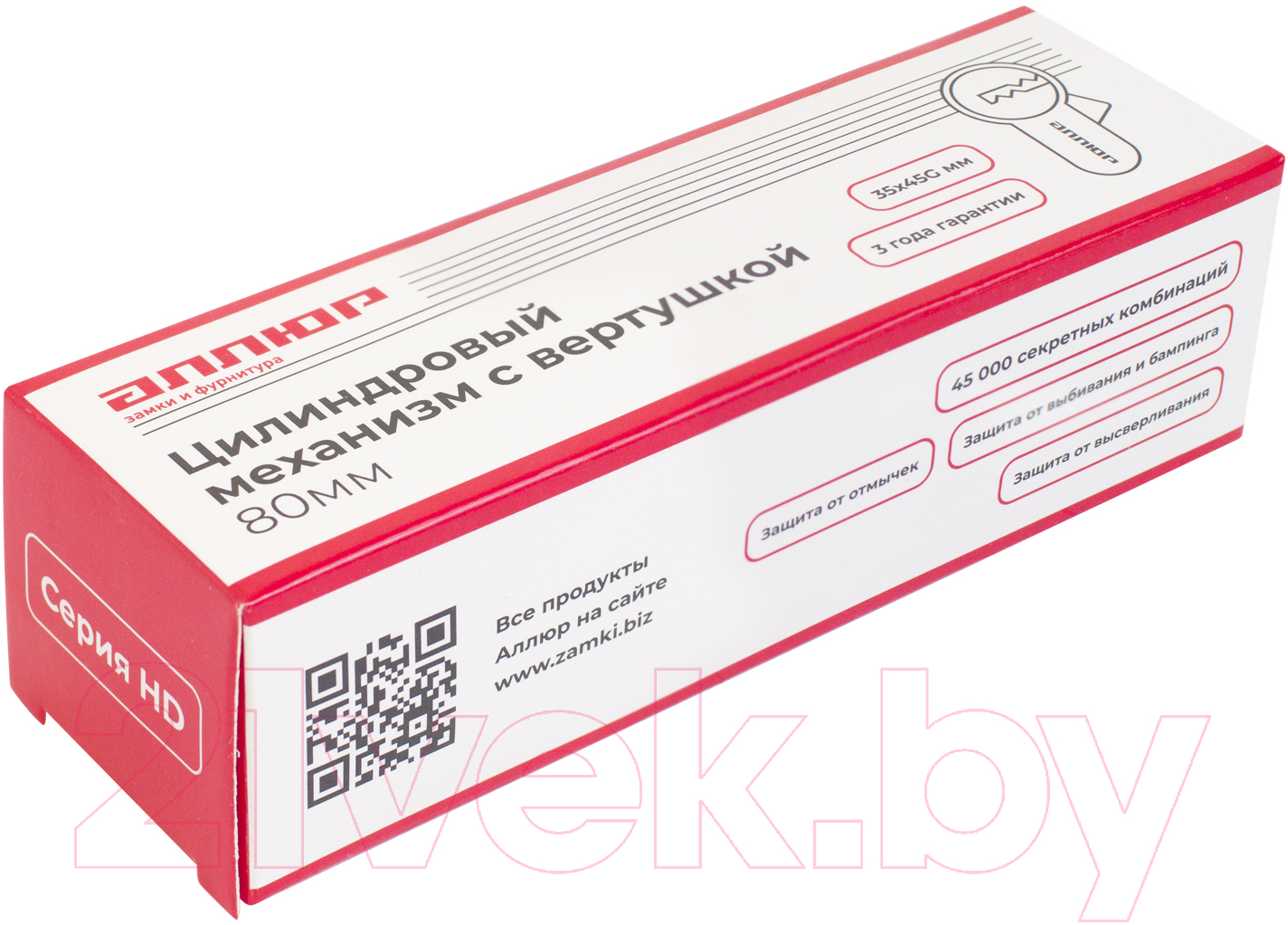 Цилиндровый механизм замка Аллюр HD FG 80-5К CP 45x35G (хром) — фото 2