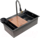 Миниатюра изображения товара Мойка кухонная со смесителем AKS Прямоугольная 75x45 (графит)