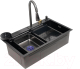 Миниатюра изображения товара Мойка кухонная со смесителем AKS Прямоугольная 75x45 (графит)