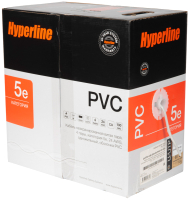 Кабель Hyperline UUTP4-C5E-S24-IN-PVC-GY-305 (305м, серый) - 