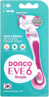 Бритвенный станок Dorco Eve 6 Simple 3+3 + 2 сменные кассеты - 