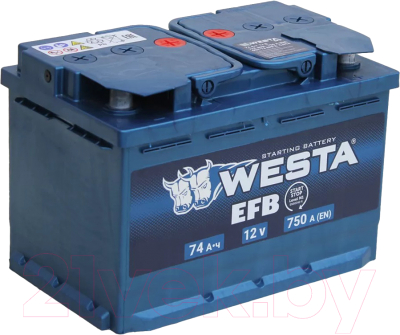 Автомобильный аккумулятор Westa EFB 6СТ-74 VLR Euro ПEFB002 (74 А/ч)