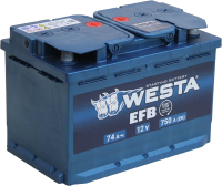 Автомобильный аккумулятор Westa EFB 6СТ-74 VLR Euro низкий ПEFBн008 (74 А/ч) - 