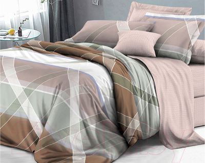 Комплект постельного белья Alleri Поплин Luxe евро / П-278