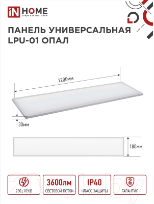 Панель светодиодная INhome Призма LPU-01 / 4690612029825