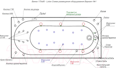 Ванна акриловая Aquanet Lotos 175x80