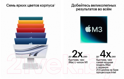 Моноблок Apple iMac 24 M3 256GB / MQRC3 (синий)