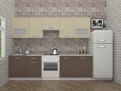 Кухонный гарнитур ВерсоМебель Эко-6 2.8 (латте/бежевый)