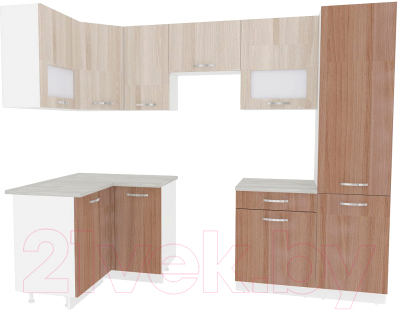 Готовая кухня ВерсоМебель Эко-6 1.2x2.7 левая (ясень шимо светлый/ясень шимо темный)