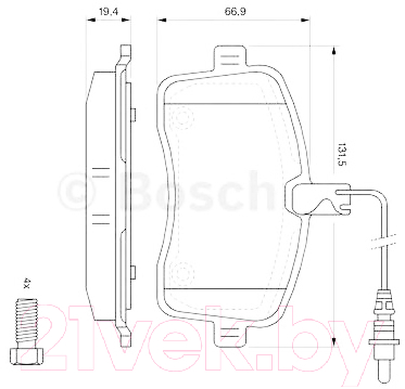 

Тормозные колодки Bosch, 0986494097