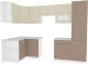 Кухонный гарнитур ВерсоМебель Эко-6 1.3x2.8 левая (латте/бежевый) - 