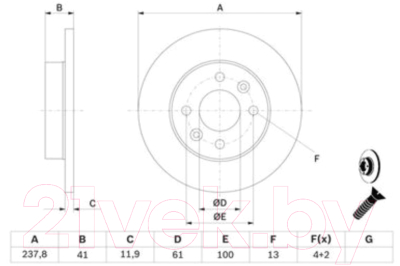 Тормозной диск Bosch 0986478105