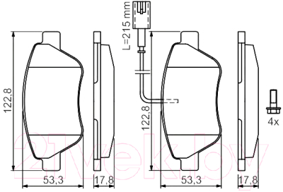 

Тормозные колодки Bosch, 0986424597