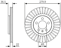 Тормозной диск Bosch 0986479R68 - 