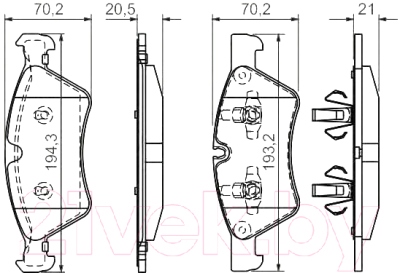 

Тормозные колодки Bosch, 0986494165