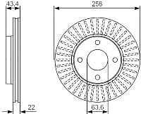 Тормозной диск Bosch 0986479R64 - 