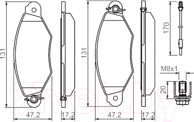 

Тормозные колодки Bosch, 0986424455