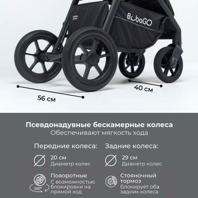 Детская прогулочная коляска Bubago Model Bass / BG 130-2 (зеленый)