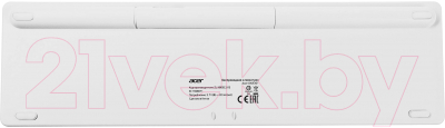 Клавиатура Acer OKR301 / ZL.KBDEE.015  (белый/серебристый)
