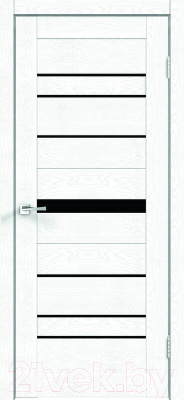 Дверь межкомнатная Velldoris Xline 10 Экошпон 60x200 (зеффиро эмалит текстурный/лакобель черный)