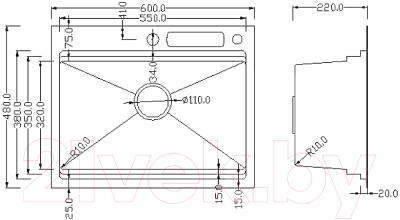 Мойка кухонная Roxen Stage 560250-60