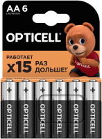 Комплект батареек Opticell Basic AA (6шт) - 