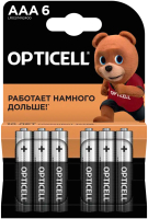 Комплект батареек Opticell Basic AAА (6шт) - 