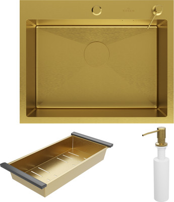 

Мойка кухонная, Simple 560220-60G PVD c коландером и дозатором