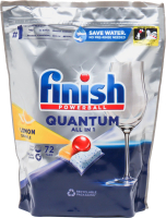 Капсулы для посудомоечных машин Finish Quantum All in Оne Lemon (72шт) - 